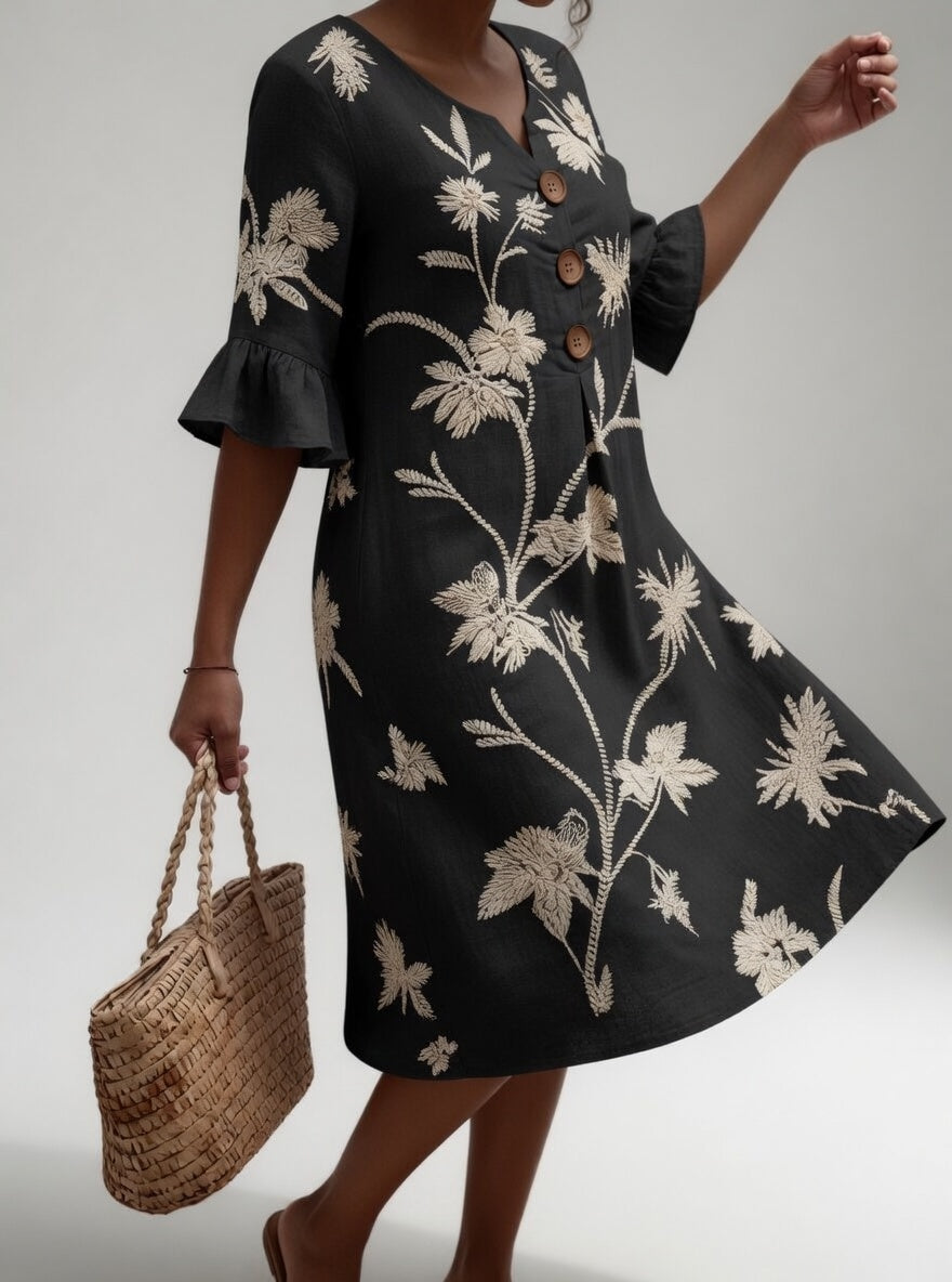 Floral Midi Dress Summer Freedom
