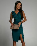 Elegant Draped Dress with Sculpting Silhouette