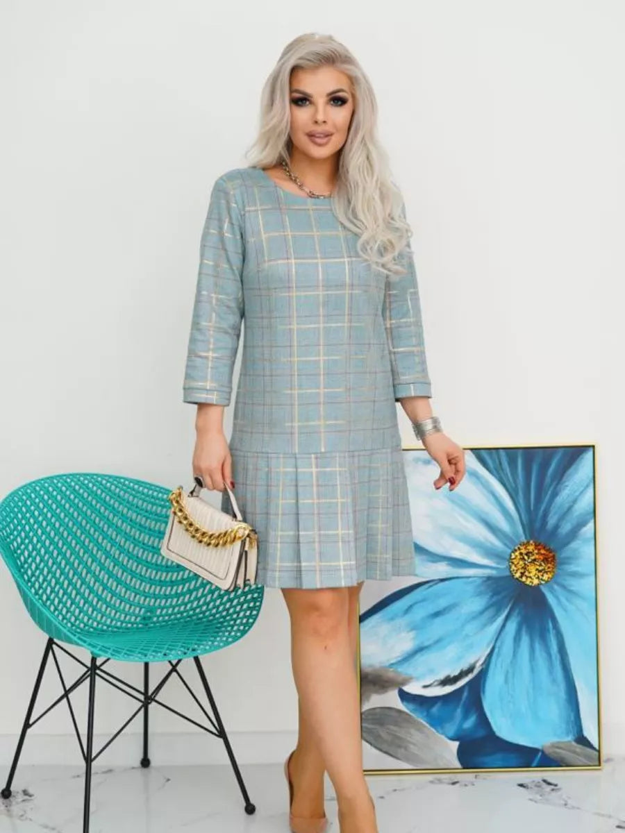 Elegant Checked Dress