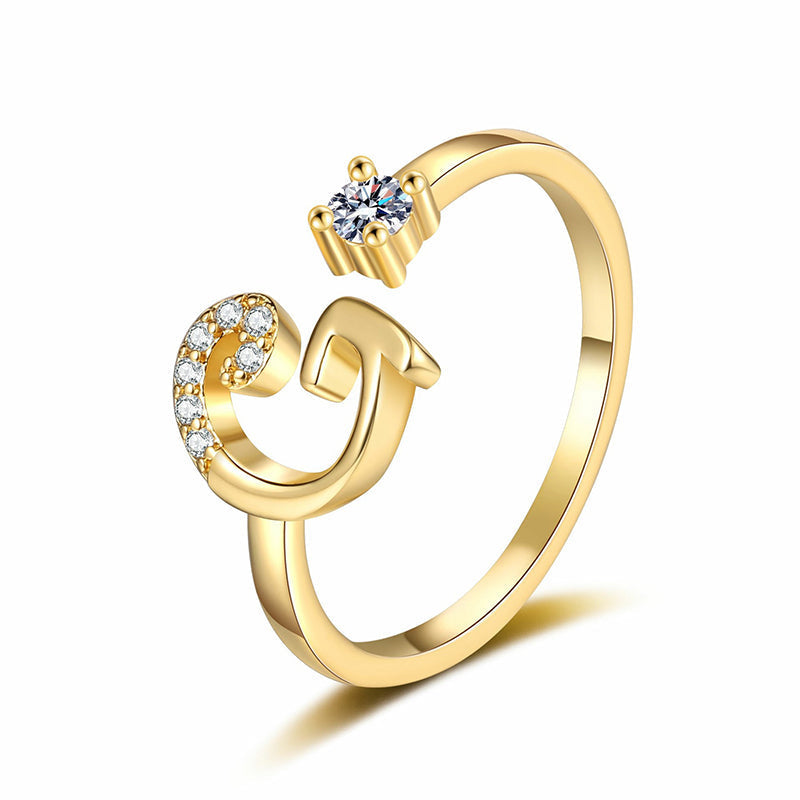 Personalized Initial Heart Ring