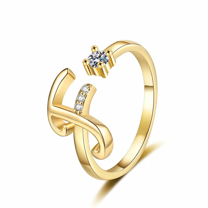 Personalized Initial Heart Ring