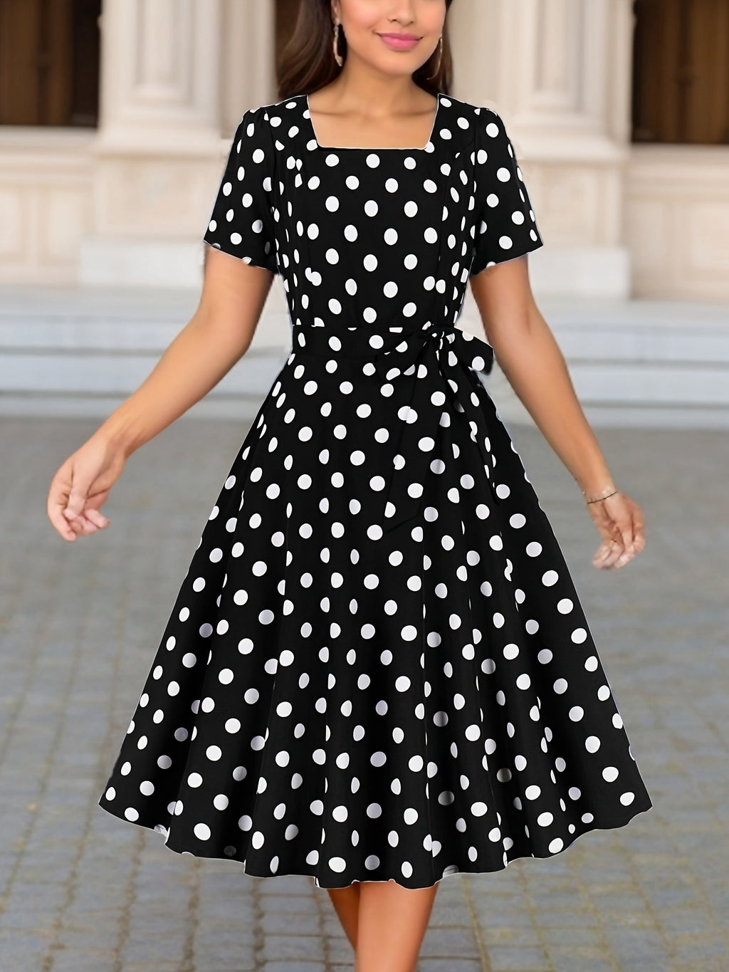 Elegant Comfortable Timeless Polka Dot Dress