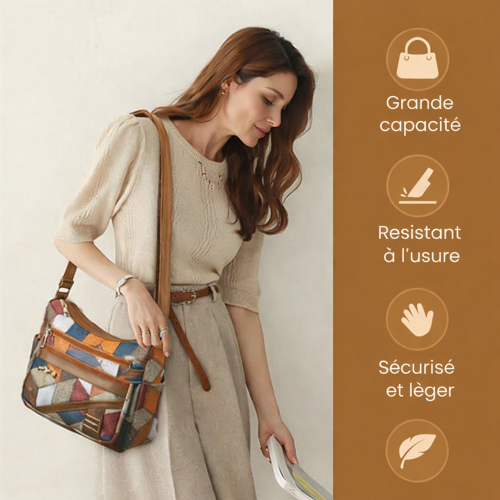 Elegant Timeless Patchwork Crossbody Bag