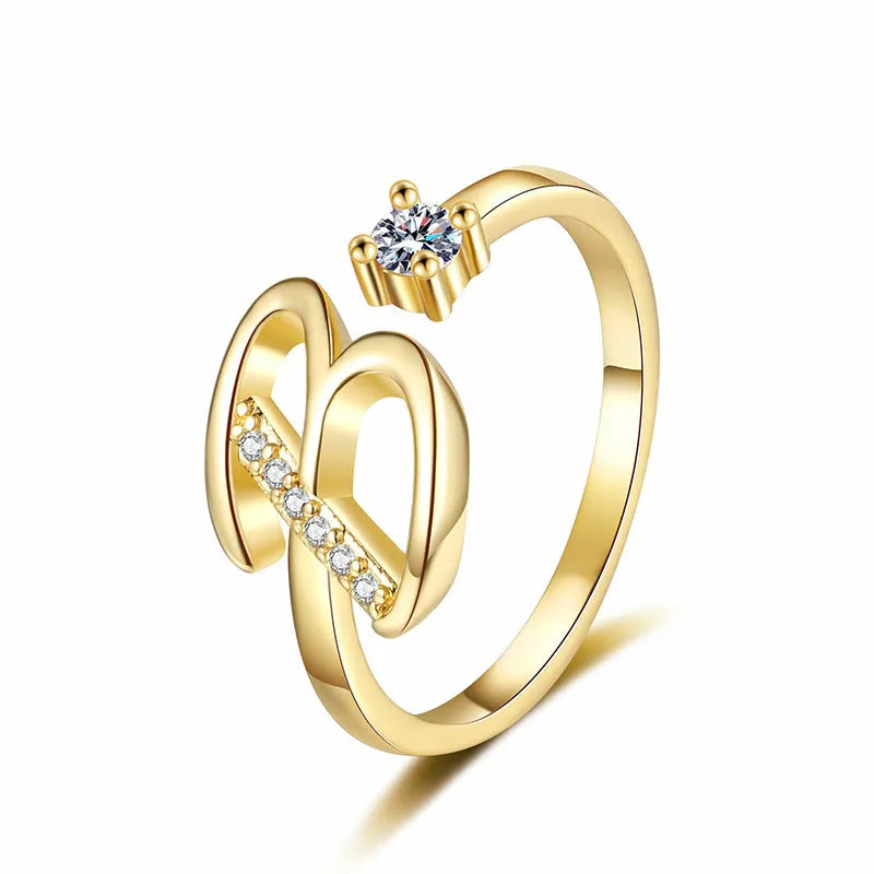 Personalized Initial Heart Ring