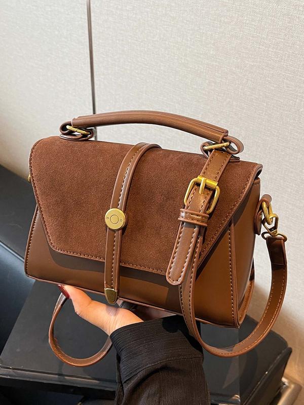 Chic Contrast Square Crossbody Bag