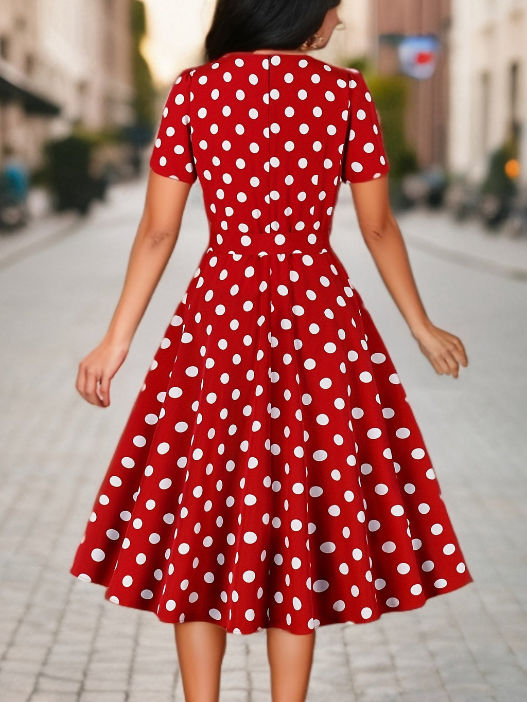 Elegant Comfortable Timeless Polka Dot Dress