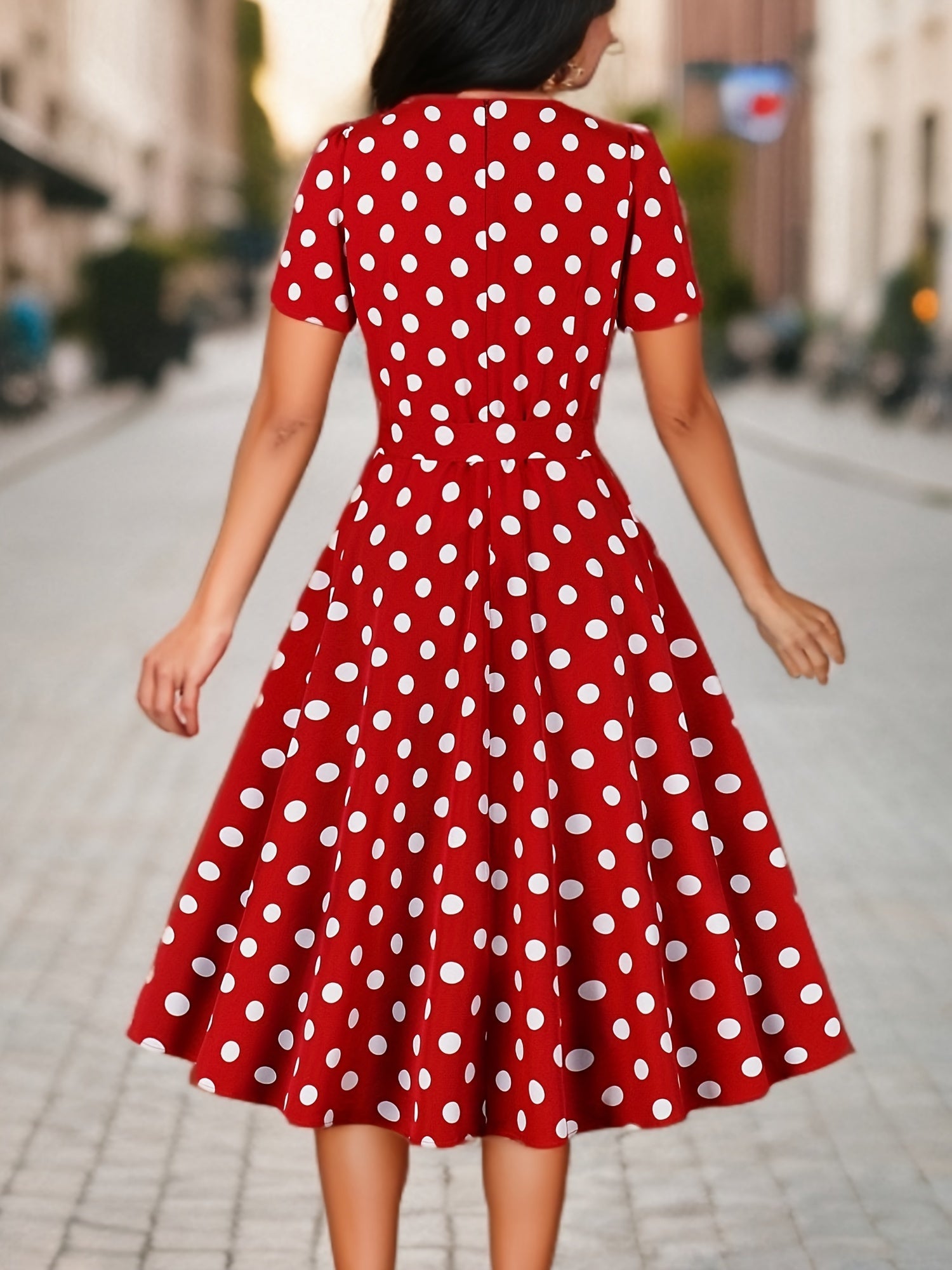 Elegant Comfortable Timeless Polka Dot Dress
