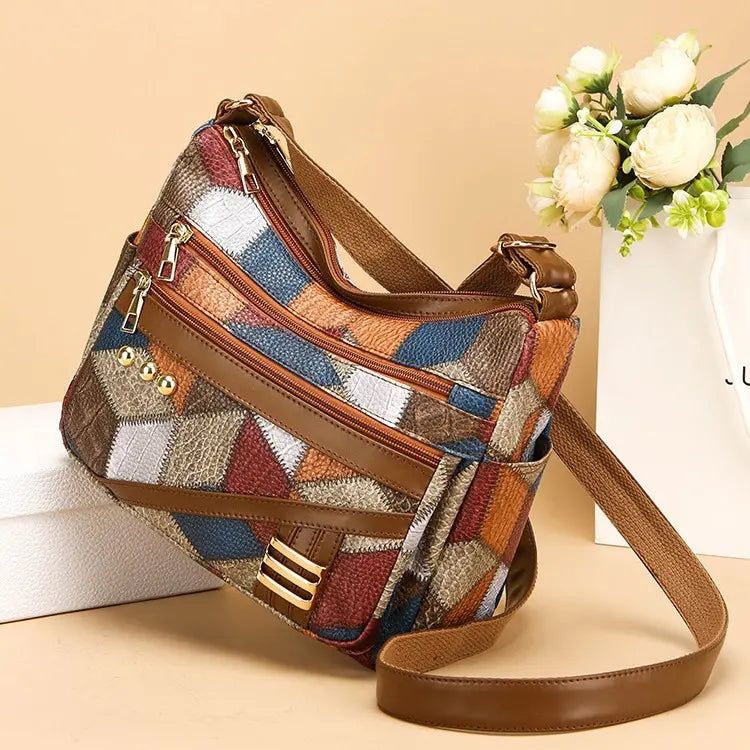 Elegant Timeless Patchwork Crossbody Bag