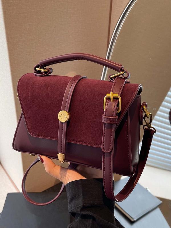 Chic Contrast Square Crossbody Bag