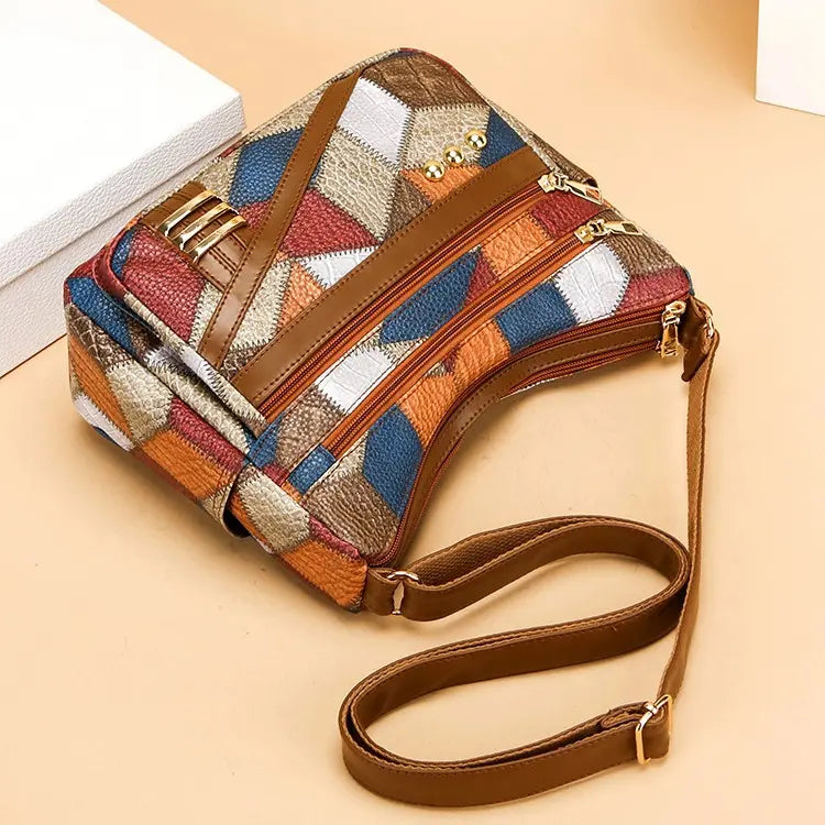Elegant Timeless Patchwork Crossbody Bag