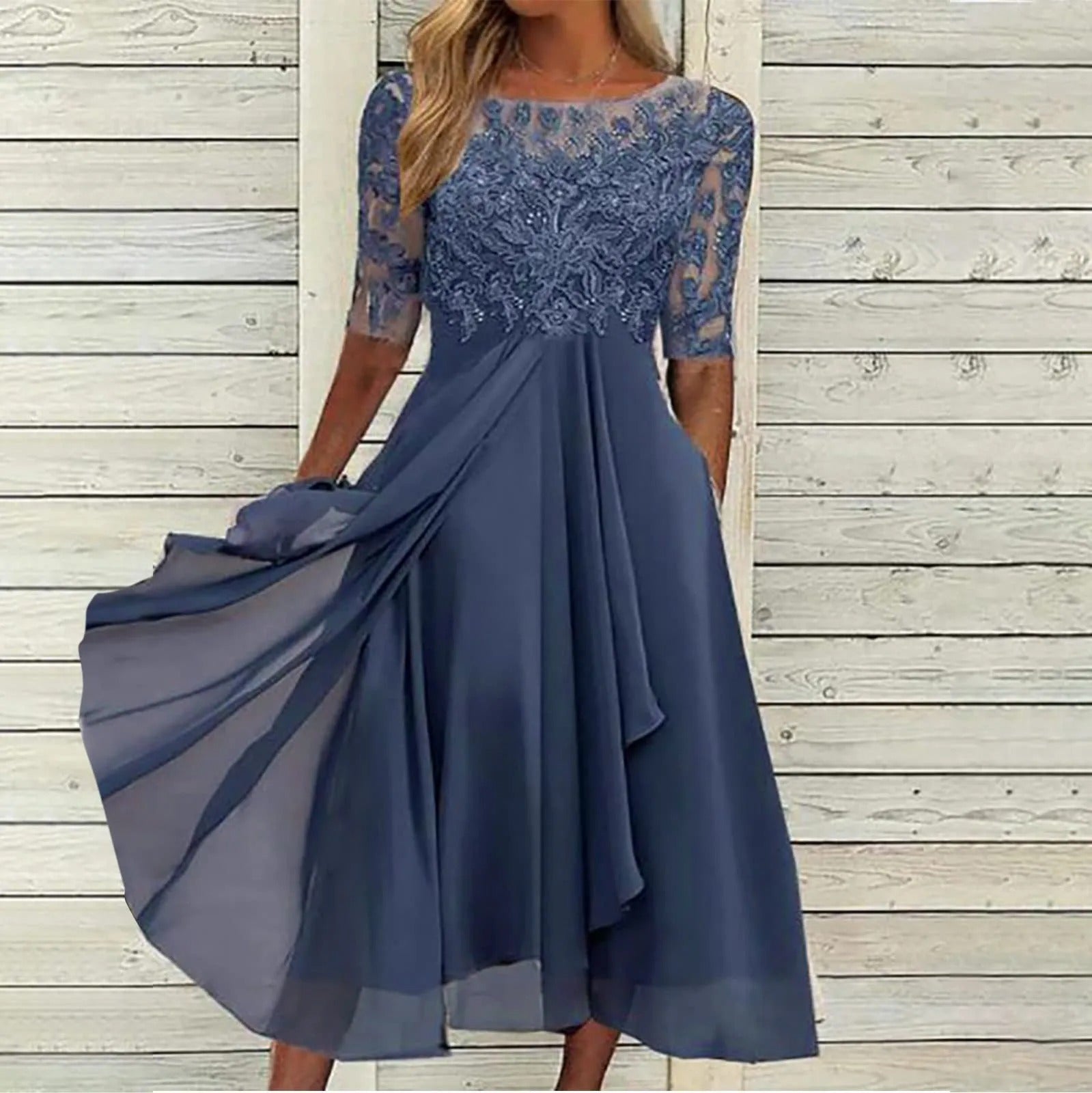 Elegant Lace Midi Dress