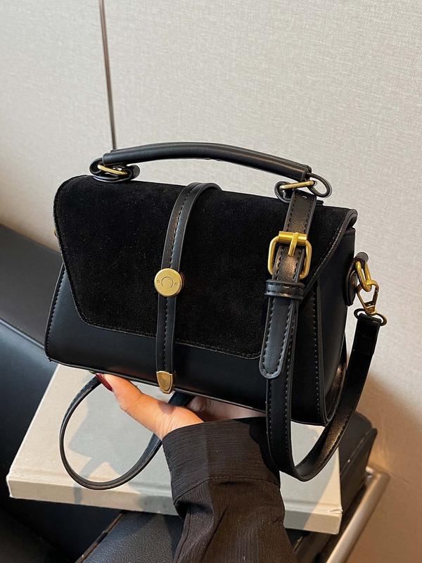 Chic Contrast Square Crossbody Bag