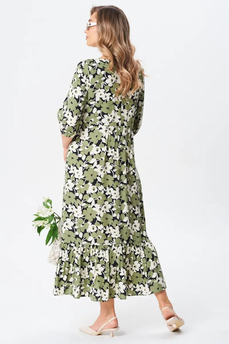 Elegant Feminine Floral Midi Dress