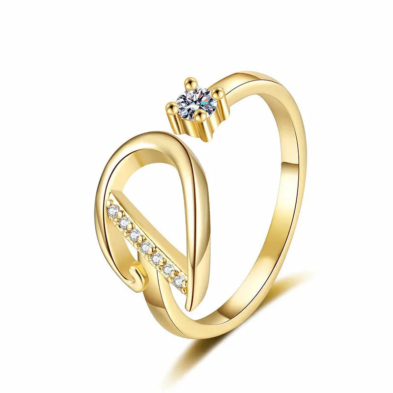 Personalized Initial Heart Ring