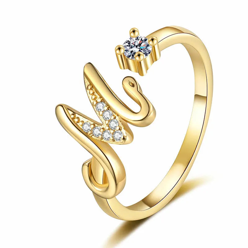 Personalized Initial Heart Ring