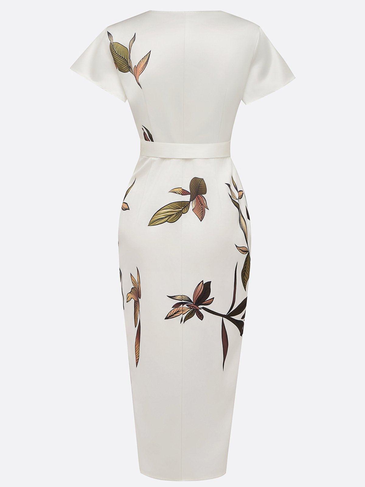 Elegant Wrap Dress with Floral Pattern