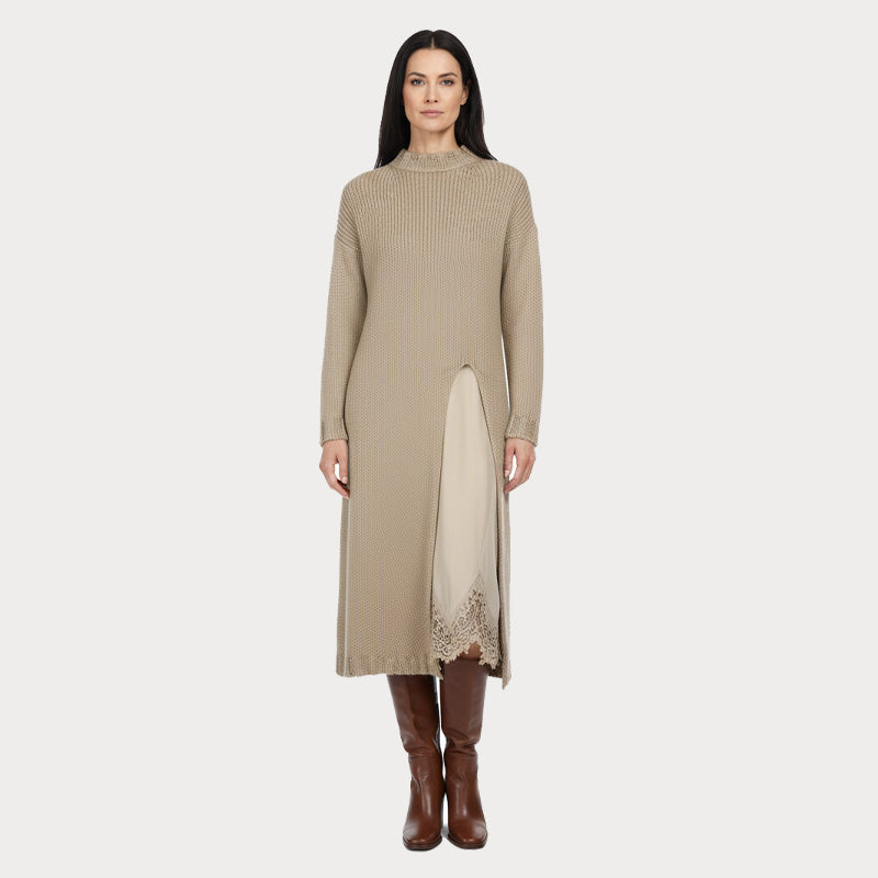 Warm Elegant Dress and Sweater Set