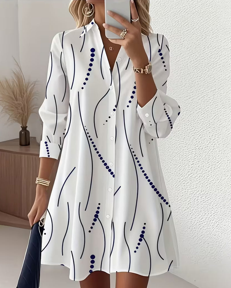 Elegant Flowy Shirt Dress