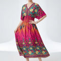 Bohemian Ethnic Print Elegant Maxi Dress