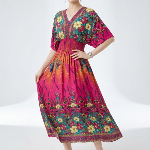 Bohemian Ethnic Print Elegant Maxi Dress