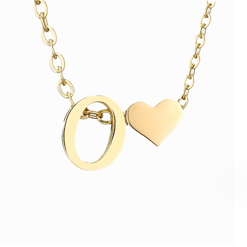 Timeless Initial Necklace with Heart Pendant