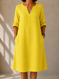 Flowy V Neck Dress