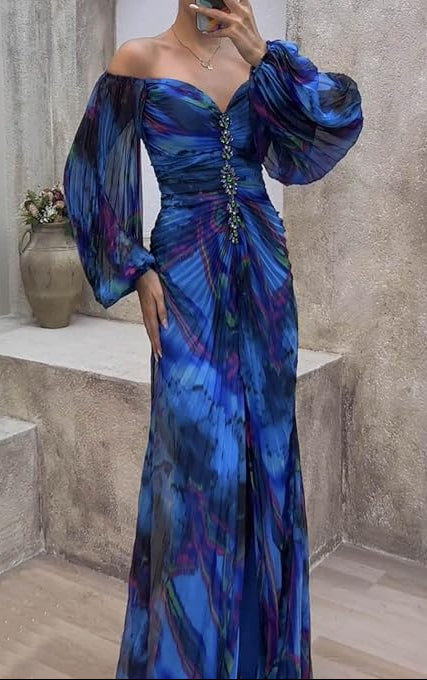 Elegant Pleated Evening Dress - Maud