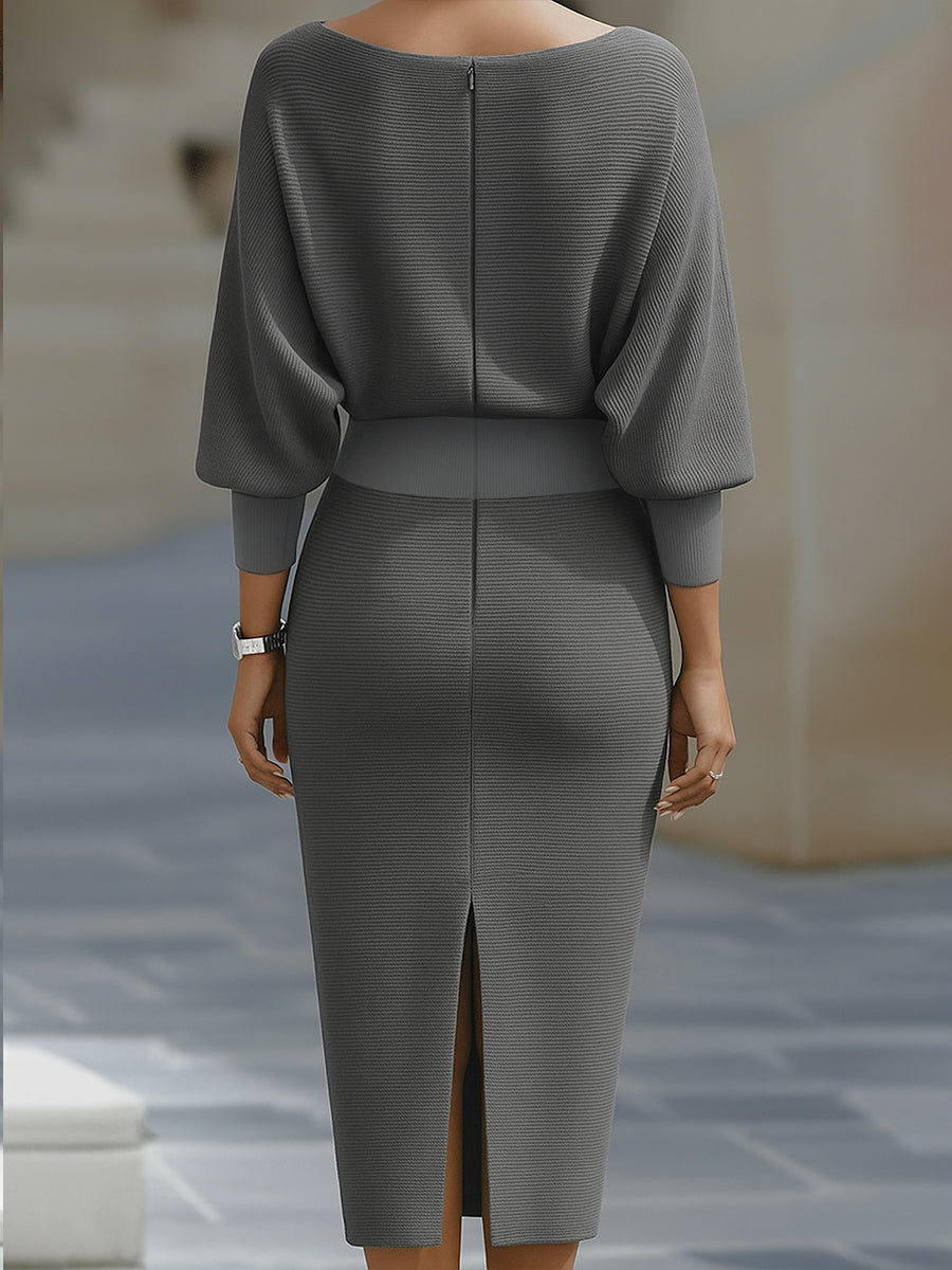 Elegant Timeless Draped Midi Dress