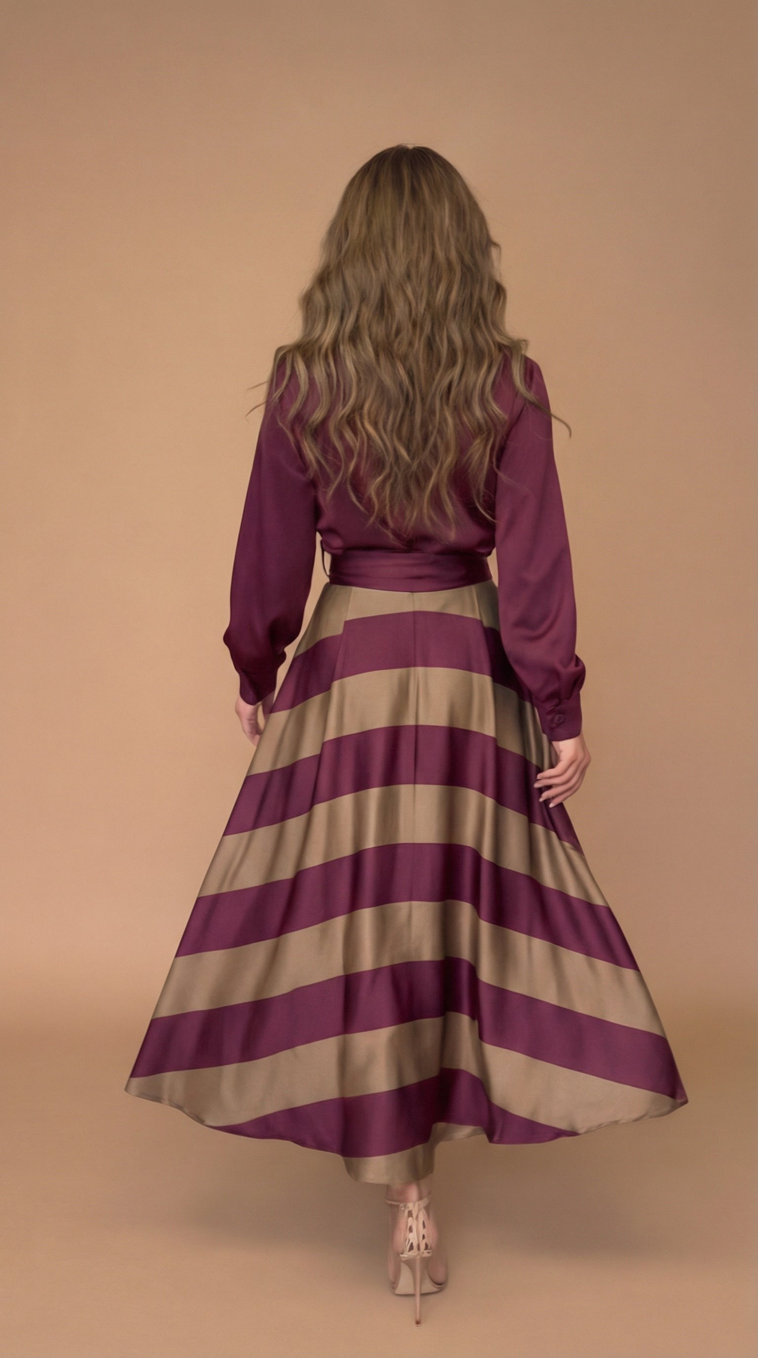 Striped Maxi Dress with Lace