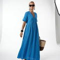Vibrant Flowy Mediterranean Maxi Dress