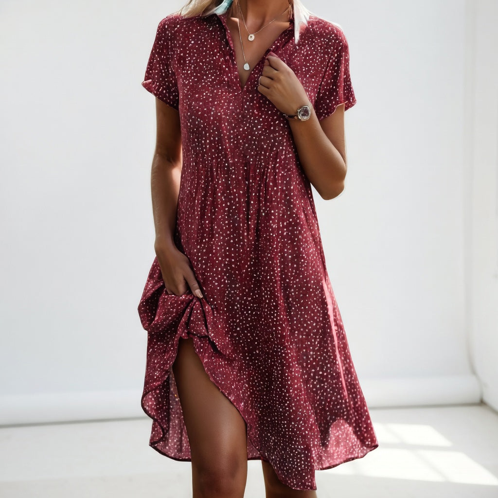 Elegant Flowy Dress with Feminine Slit