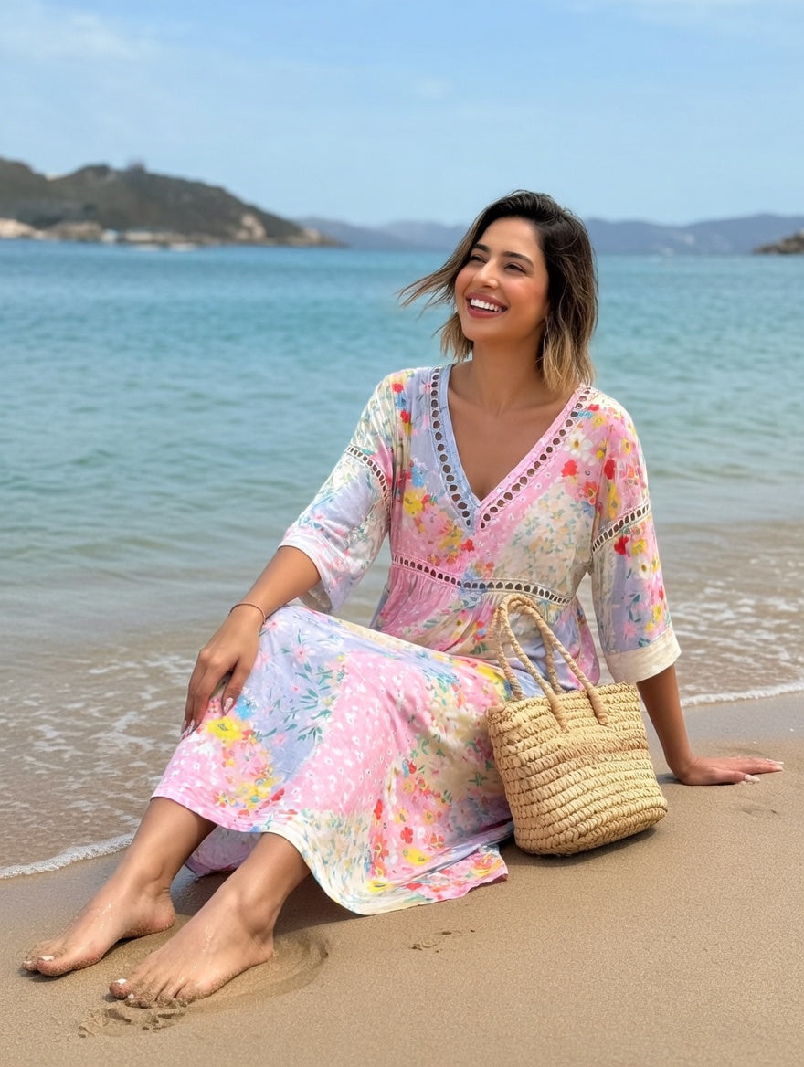Floral Flowy Dress Summer Charm - Style 2