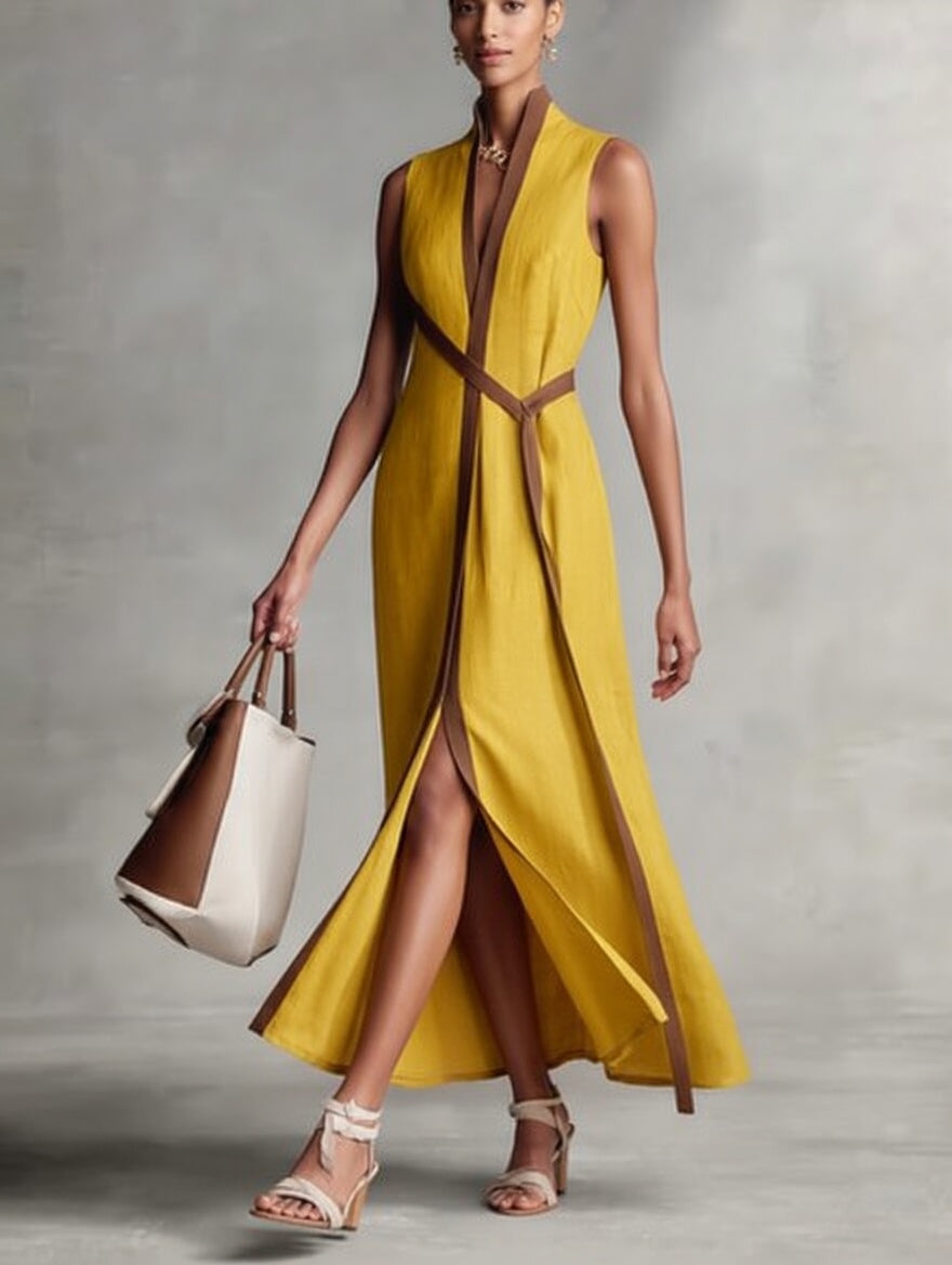 Elegant Maxi Dress with Structured Silhouette