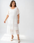 Elegant Midi Dress with Delicate Lace