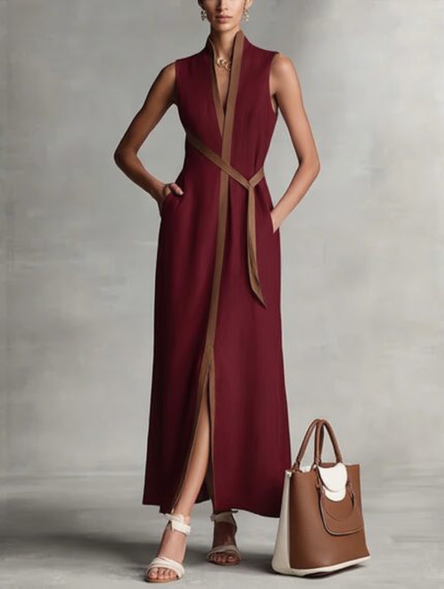 Elegant Maxi Dress with Structured Silhouette