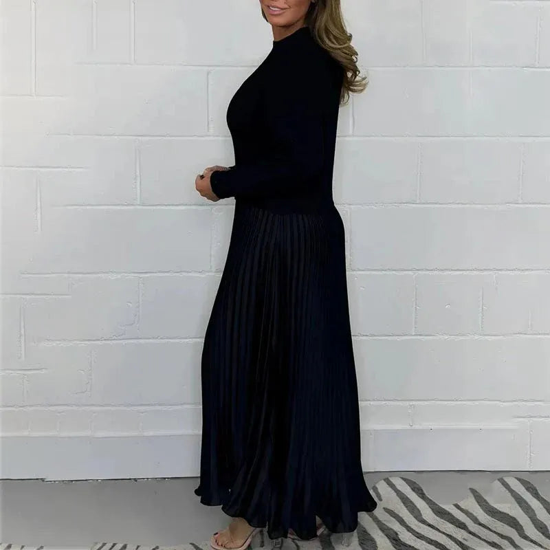 Pleated Sweater Dress Elegance and Comfort