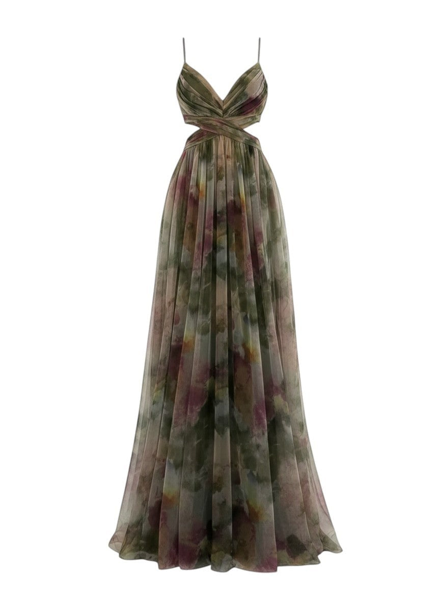 Artistic Maxi Dress with Flowy Effect