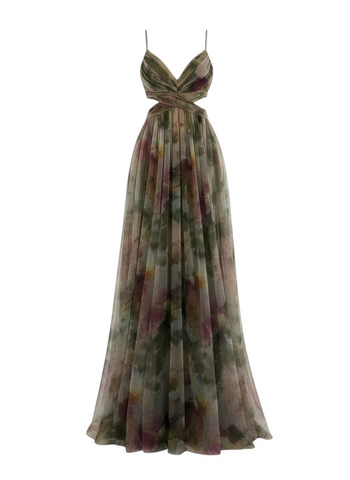 Artistic Maxi Dress with Flowy Effect