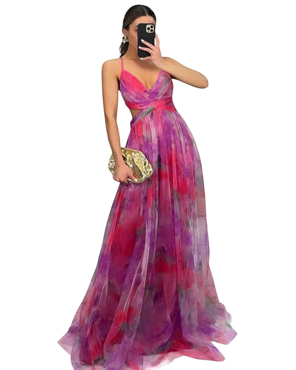 Artistic Maxi Dress with Flowy Effect