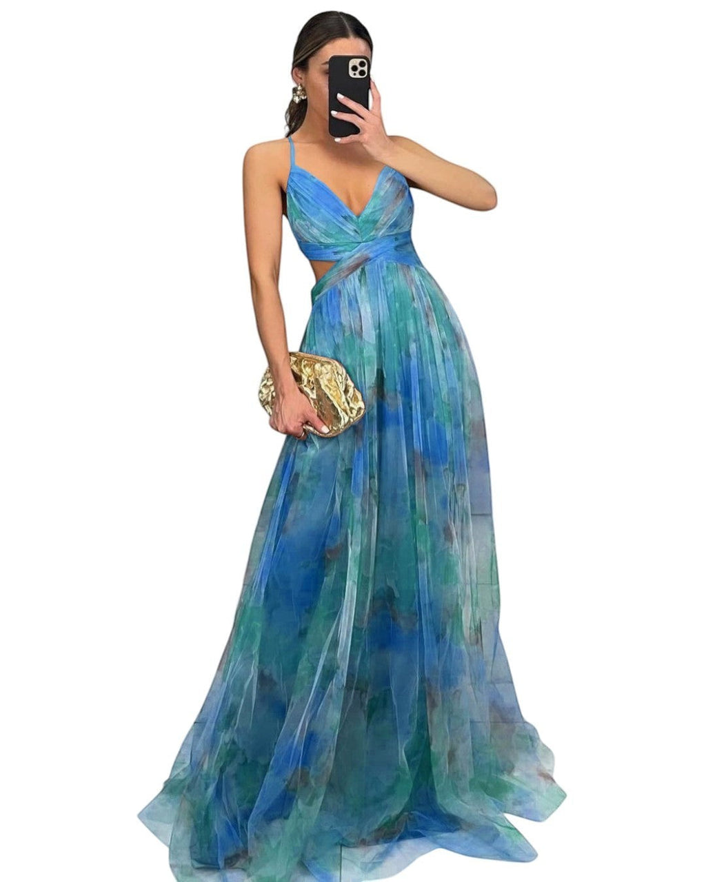 Artistic Maxi Dress with Flowy Effect