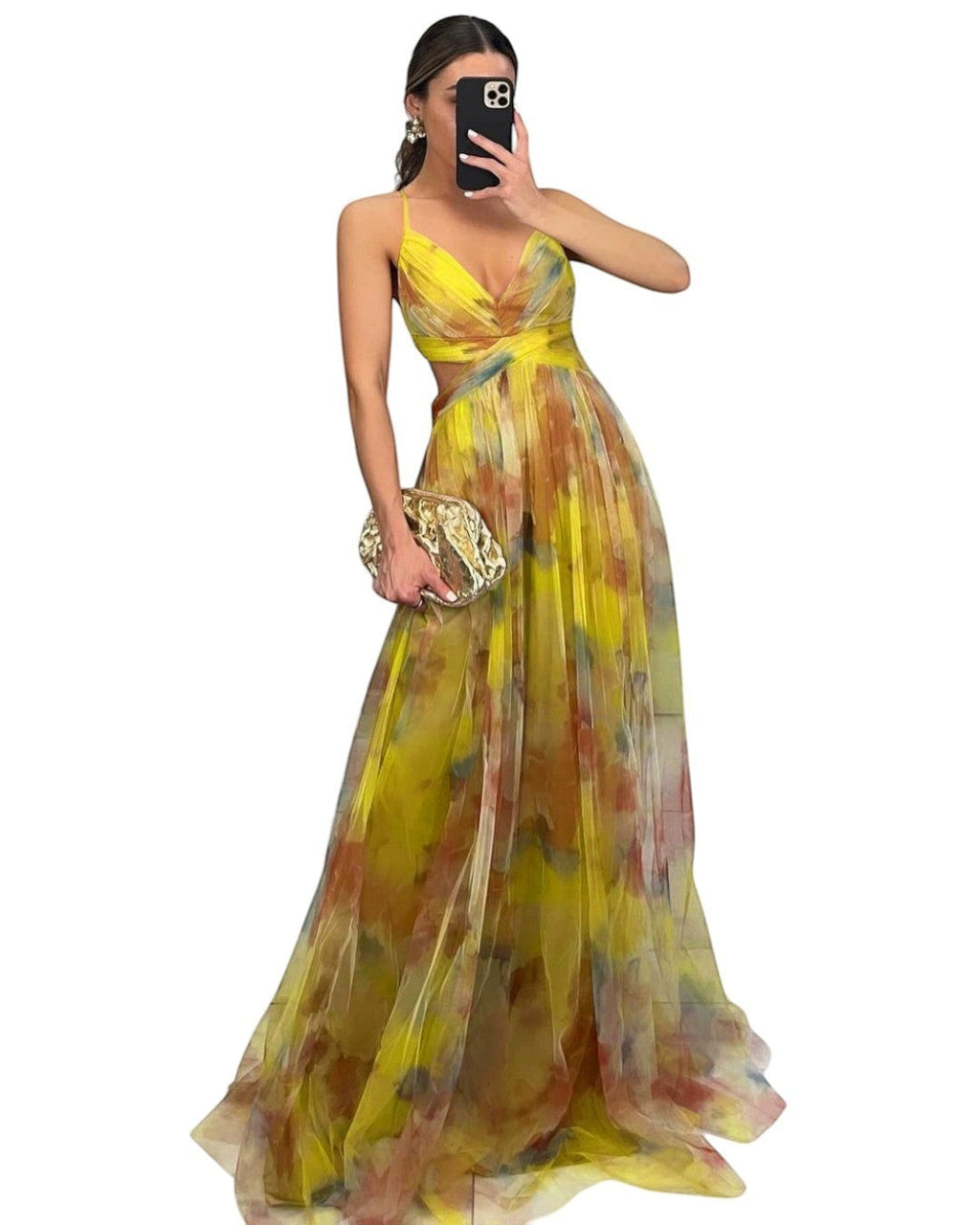 Artistic Maxi Dress with Flowy Effect