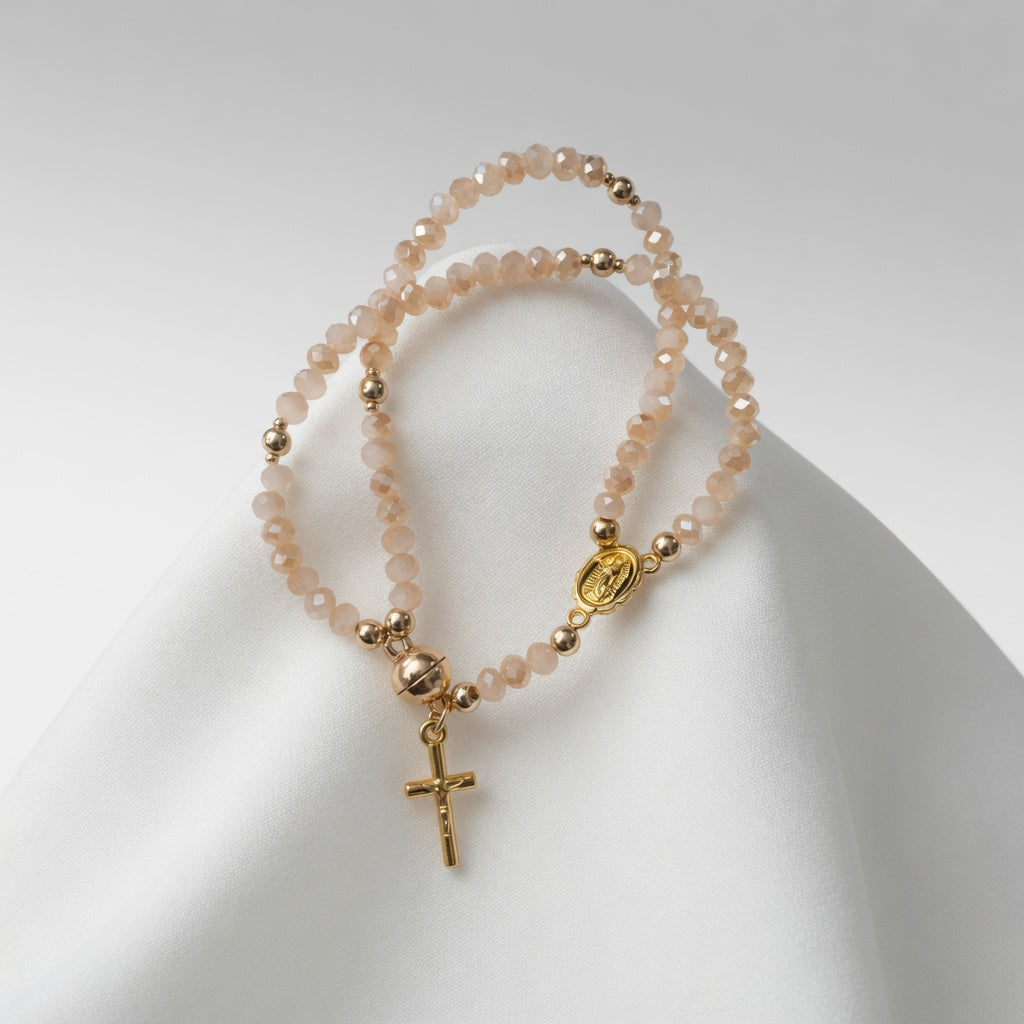Gold Beaded Charm Bracelet Feminine Delicacy