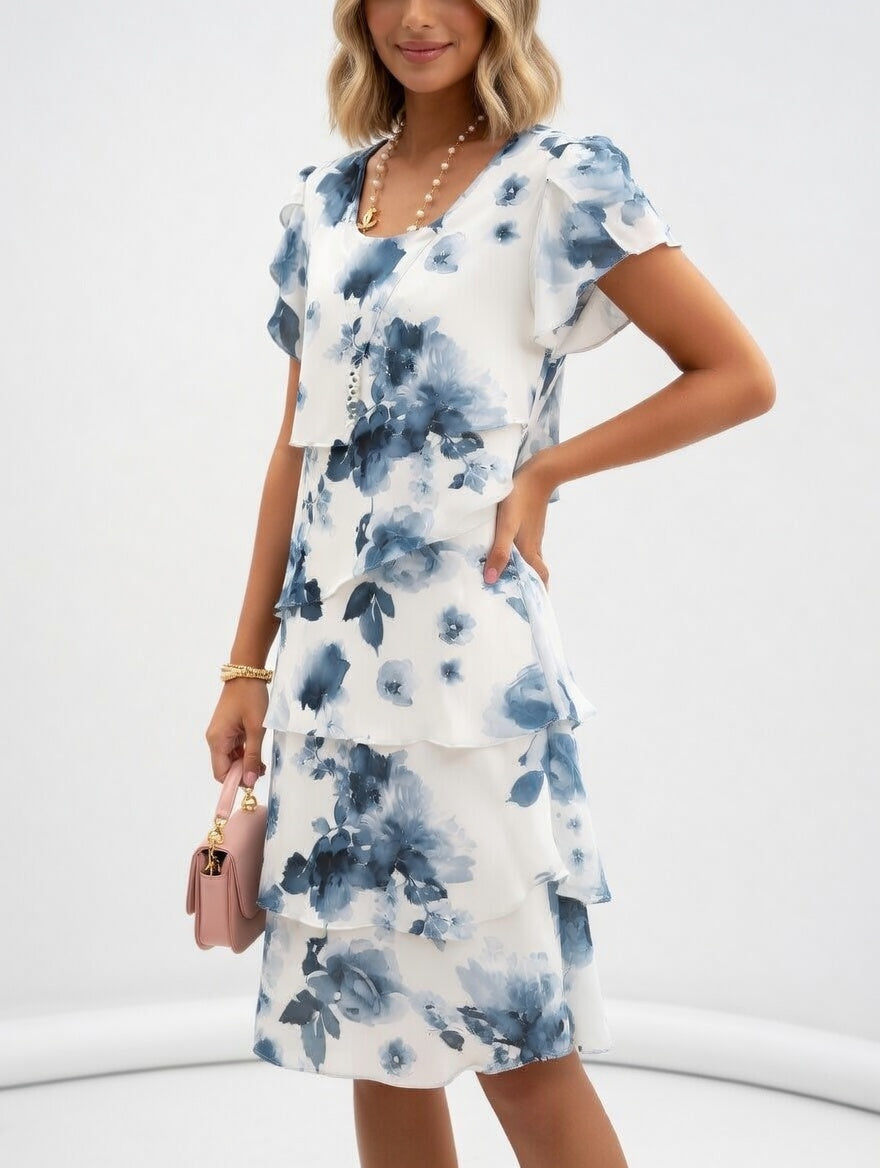 Elegant Light Floral Summer Dress