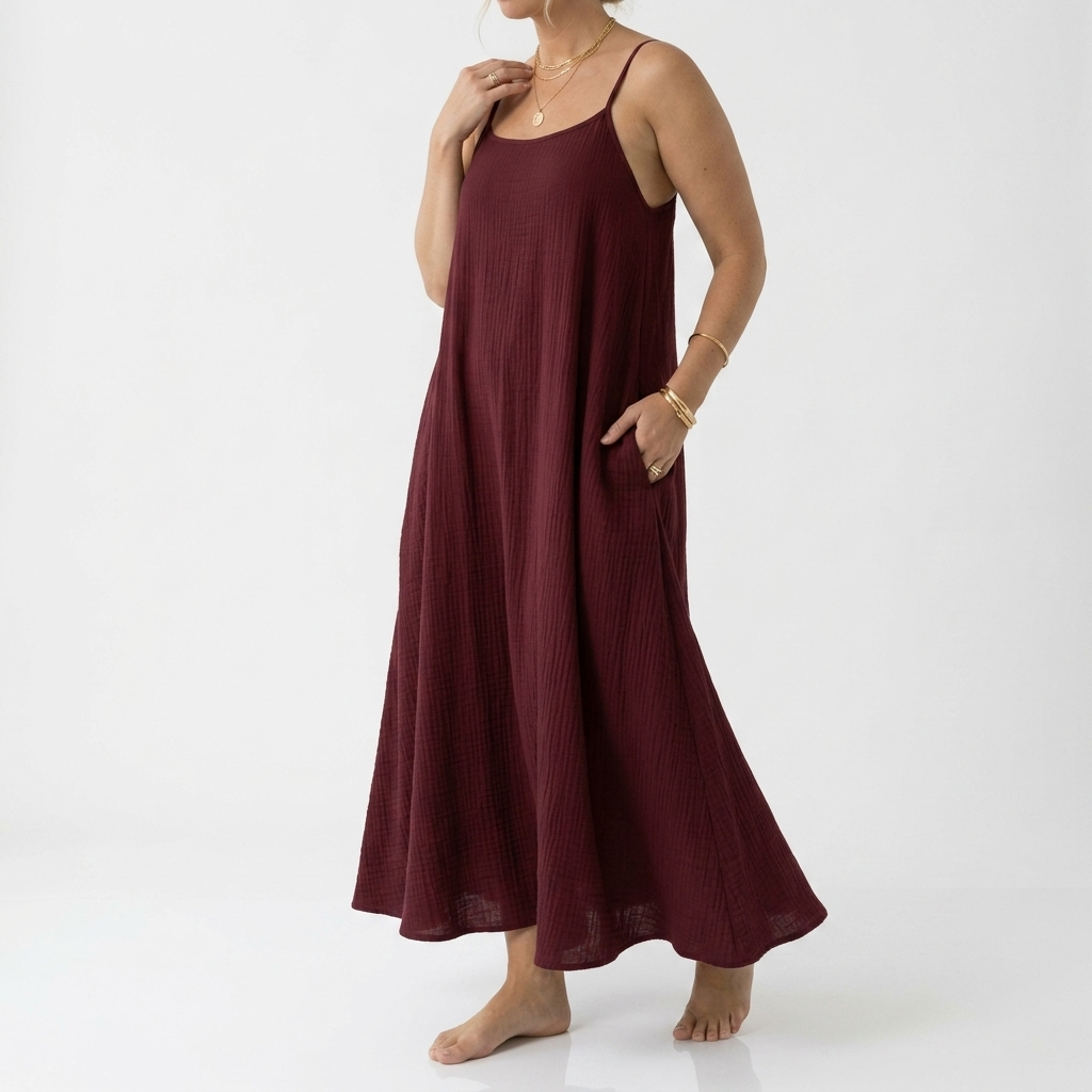 Open Back Maxi Dress with Lace Up Straps