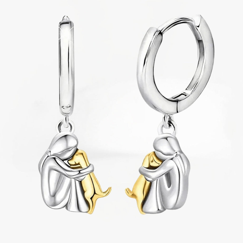 Dog Icon Earrings with Round Clasp