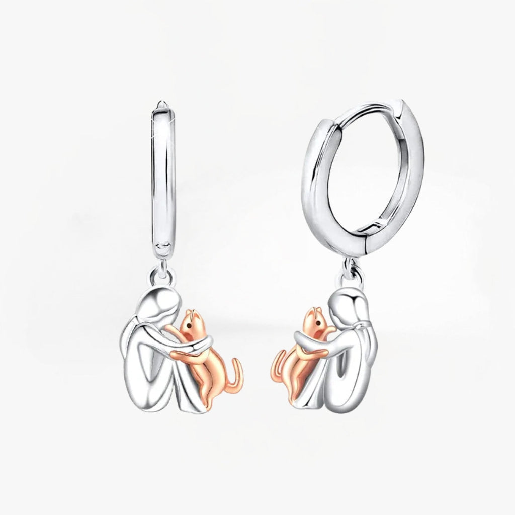 Cat Icon Earrings with Round Clasp