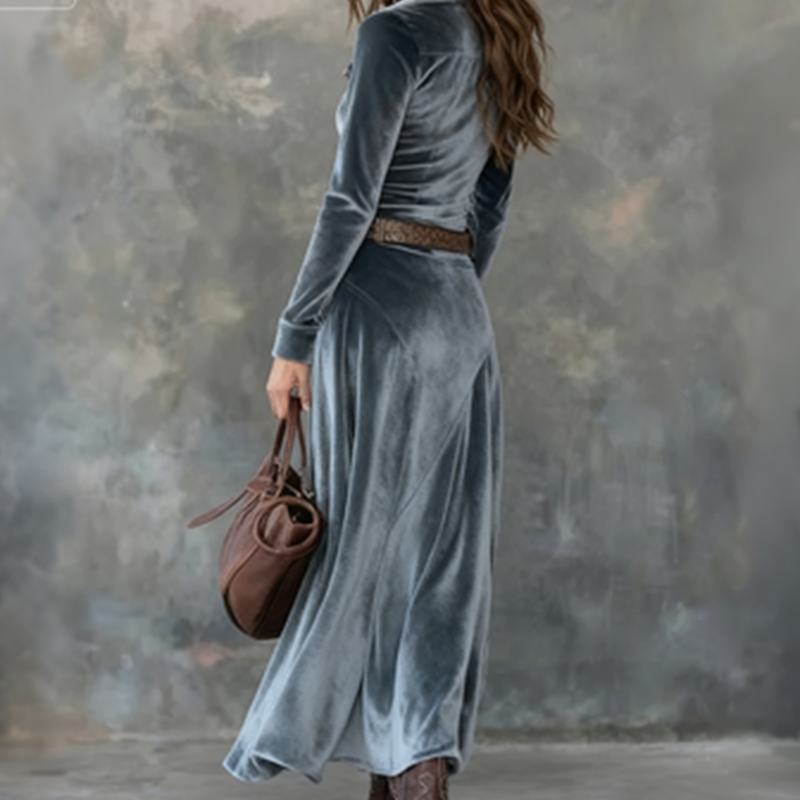 Elegant Dress with Velvet Touch