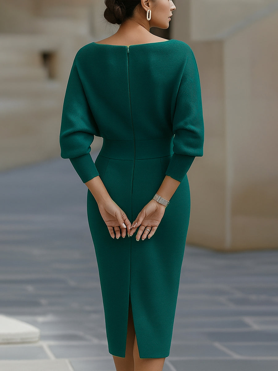 Elegant Timeless Draped Midi Dress