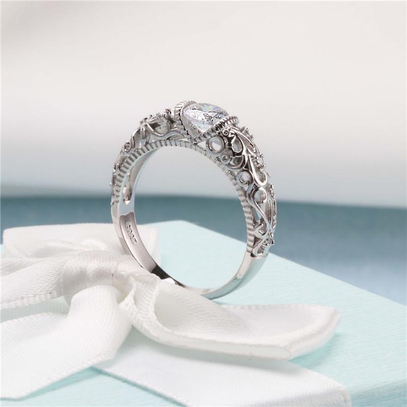 Refined Sterling Silver Cubic Zirconia Ring
