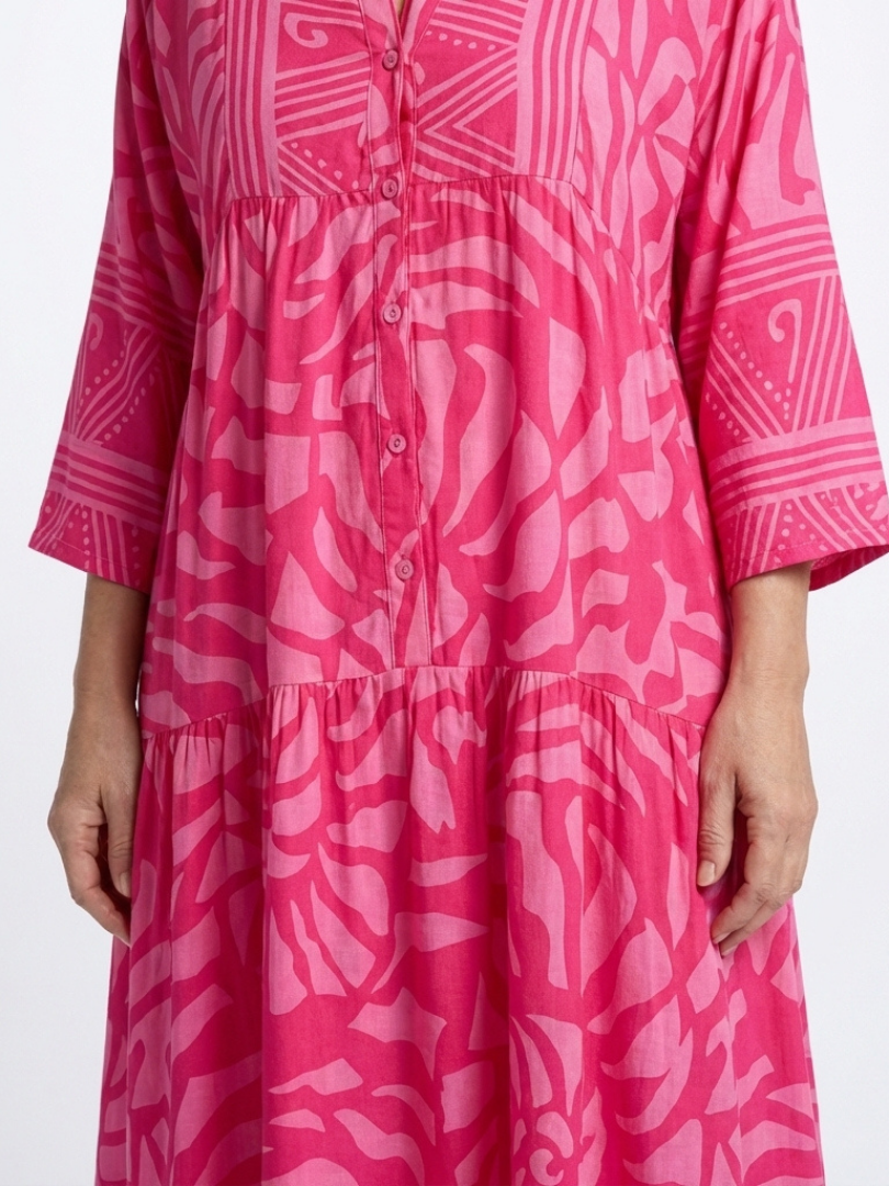 Button Front Midi Dress